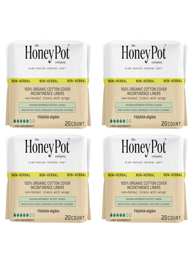 The Honey Pot Company - Incontinence Pads for Women - 80ct - Non-Herbal Panty Liners - Bladder Leak Control - Organic Cotton Cover & Ultra-Absorbent Pulp Core - Feminine Care - Image 1